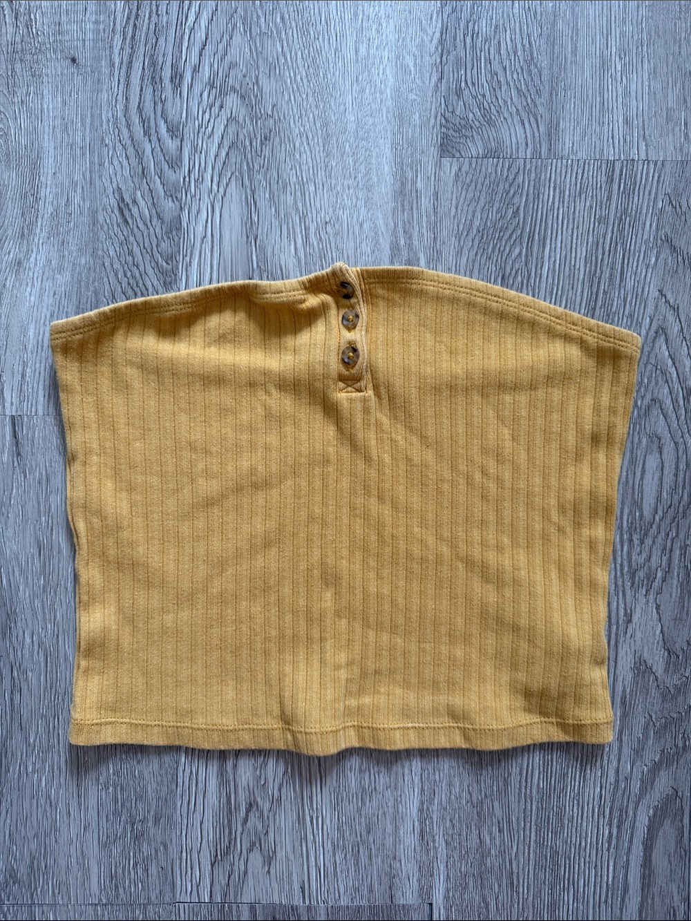 American Eagle Outfitters Mustard Ribbed Strapless Tube Top